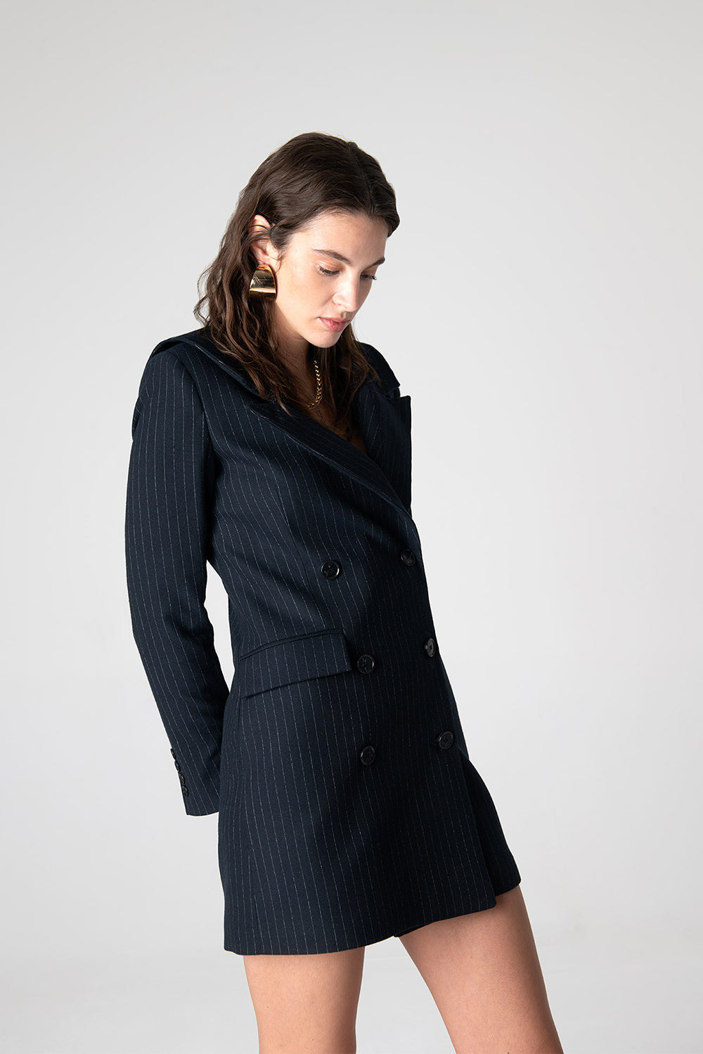 Peploum-Mary Lacy Pinstripe Jacket-Ceket-1-milagron.live