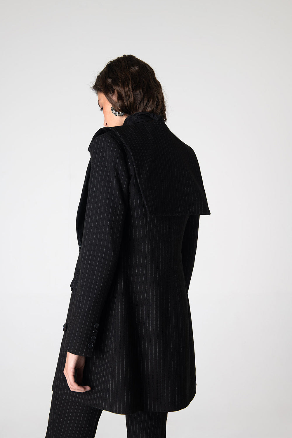 Peploum-Mary Lacy Pinstripe Jacket-Ceket-3-milagron.live