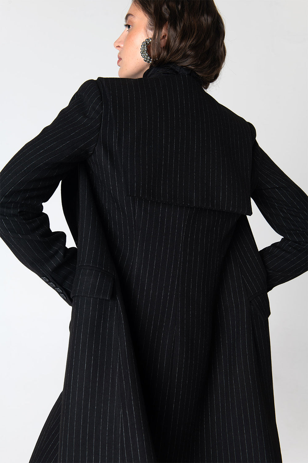 Peploum-Mary Lacy Pinstripe Jacket-Ceket-4-milagron.live