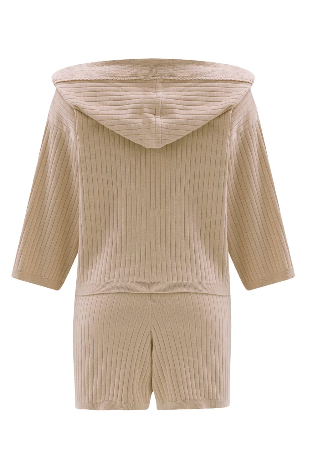 Peraluna-Mujo Cardigan & Shorts %100 Pamuk Kadın Triko Şort Takım-Şort-20-milagron.live