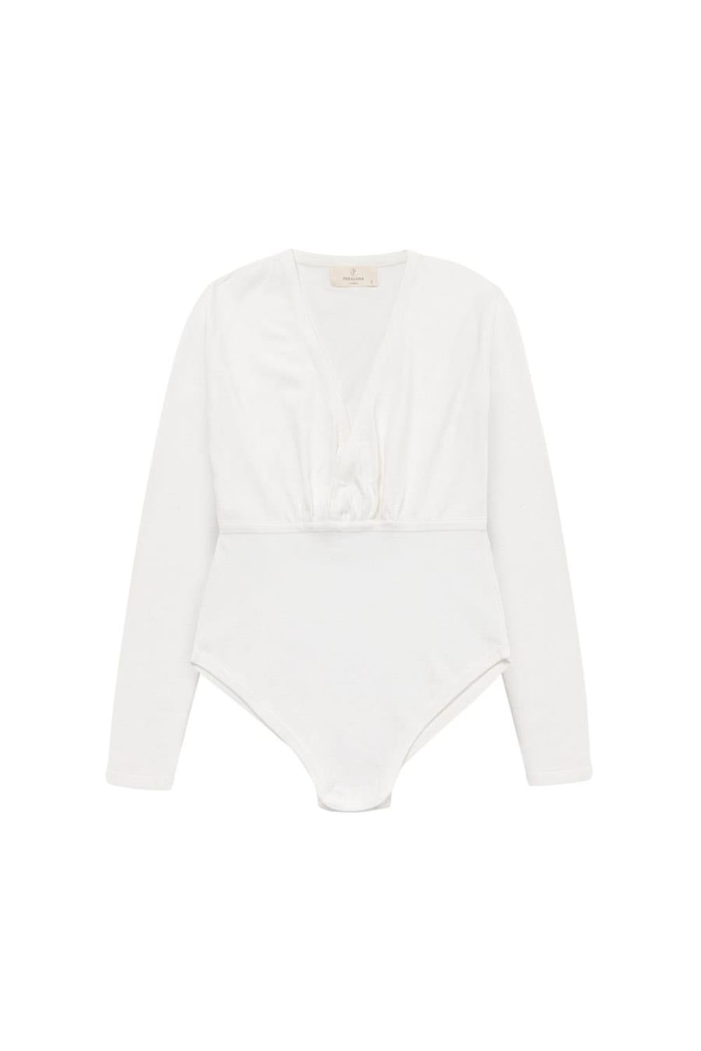 Peraluna-Styleboom X Devon Bodysuit V Yaka Uzun Kol Alttan Çıtçıtlı Kadın Triko Body-Body-6-milagron.live