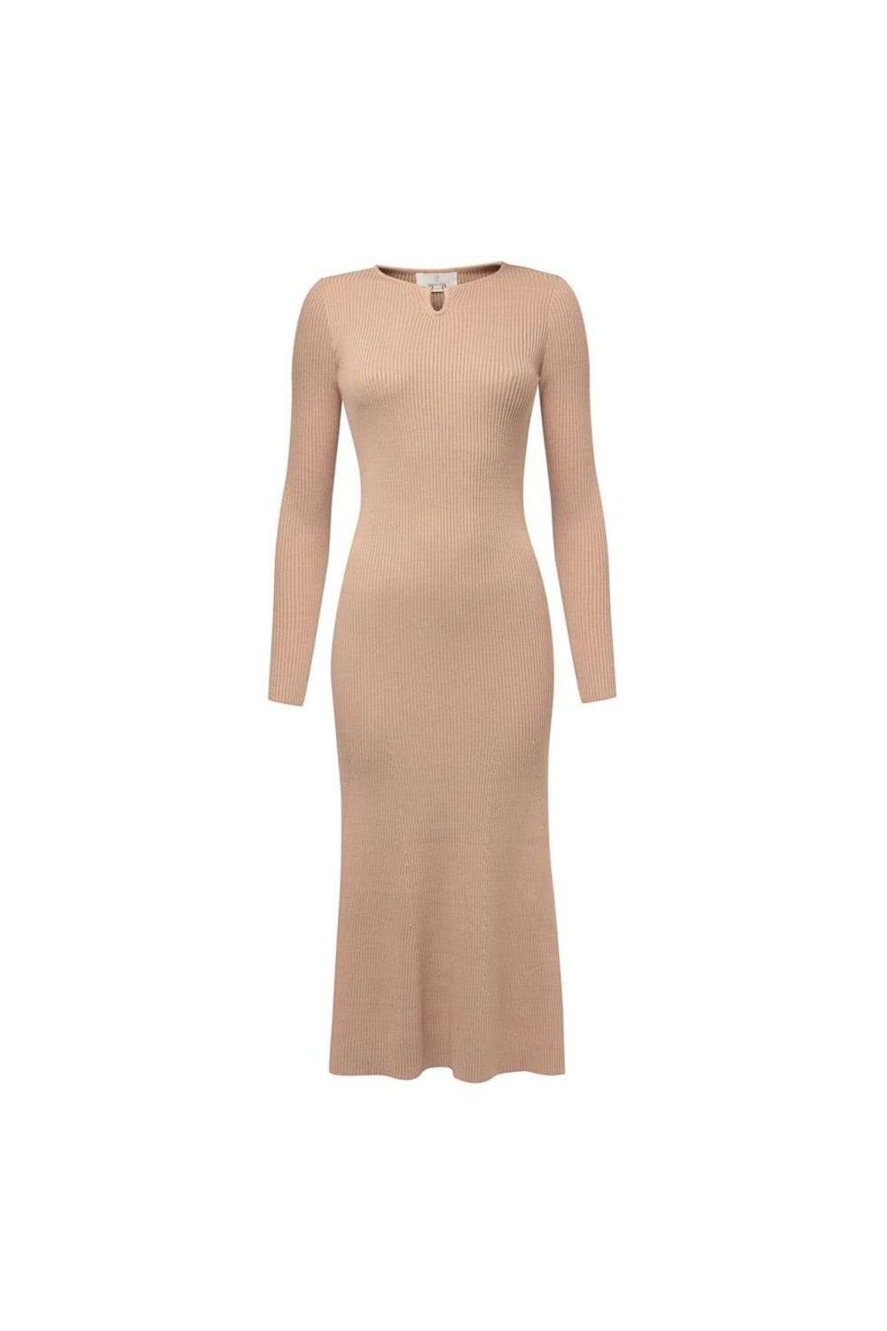 Peraluna-Styleboom X Dorset Dress Toka Detaylı Ribana Örgü Midi Kadın Triko Elbise-Elbise-5-milagron.live