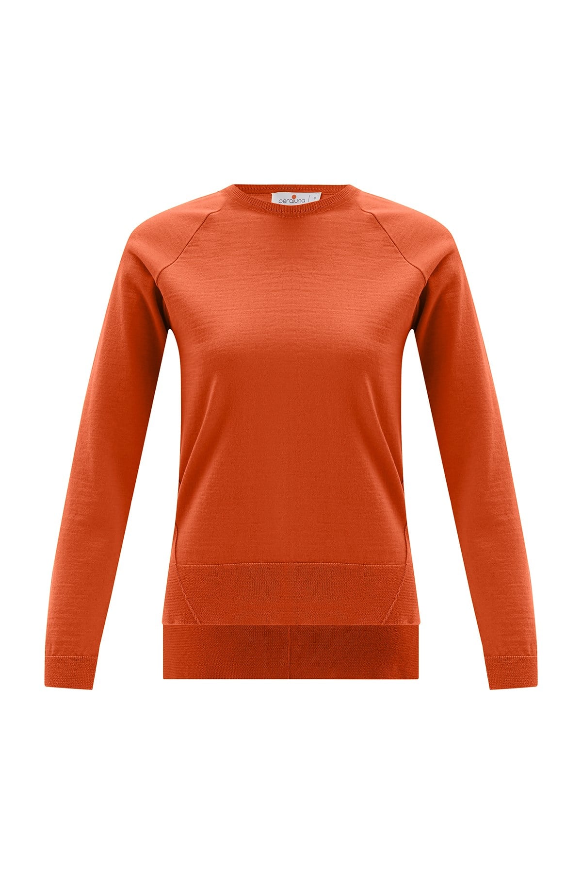Peraluna Vanessa Pullover Merino Yünlü Yanları Yırtmaçlı Ince Kadın Triko Kazak - Turuncu
