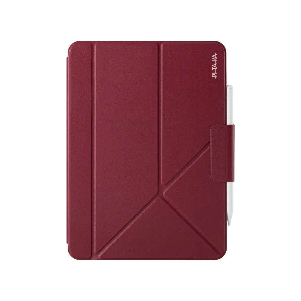 Ipad Air 13 M4 / M3 / M2 Kılıf Folio 3 Kırmızı, Kalem Bölmeli Standlı