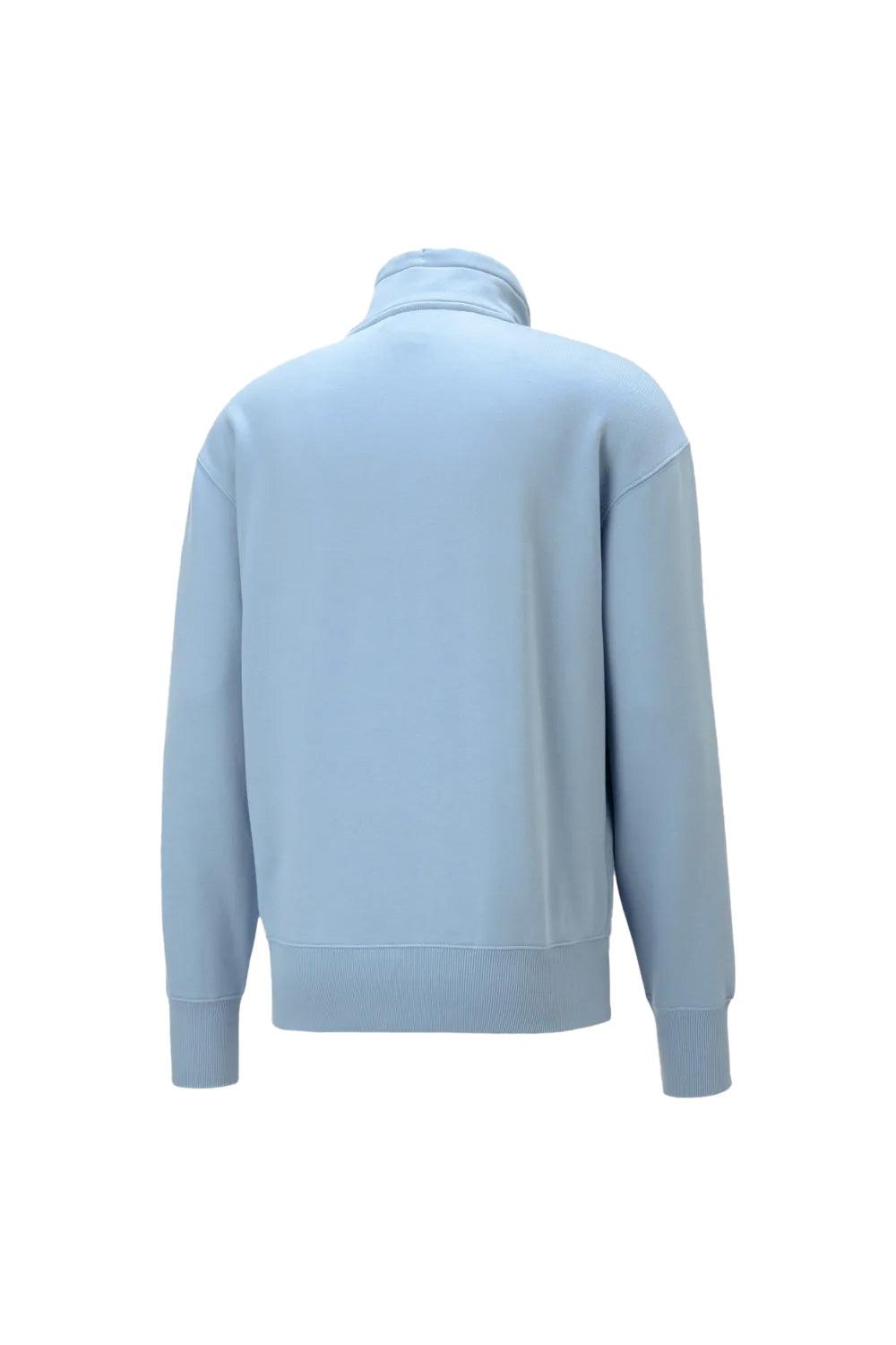Puma-PUMA x AMI Half-Zip Sweatshirt Faded Denim-Sweatshirts & Hoodies-6-milagron.live