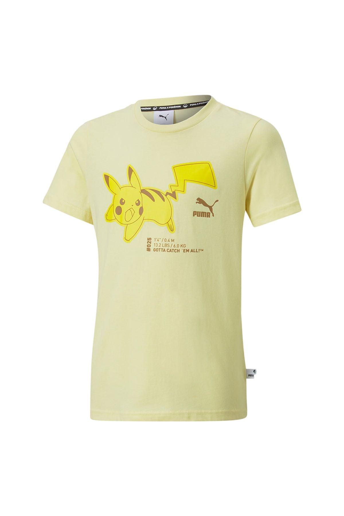 Puma-PUMA x POKEMON Tee Kids Pale Lemon-T-Shirts-1-milagron.live