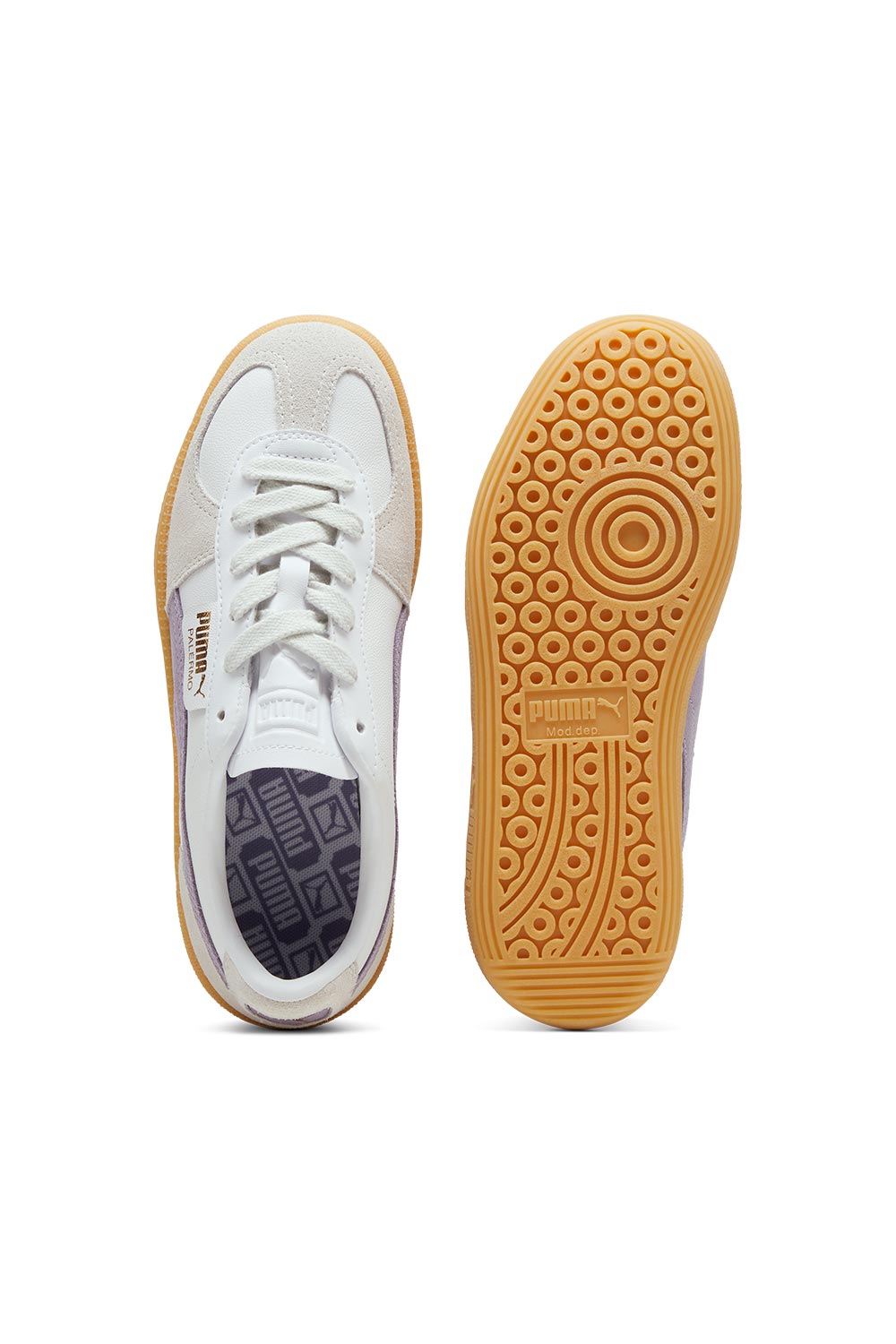 Puma-Palermo Lth PUMA White Pale Plum Gum-Sneakers-4-milagron.live
