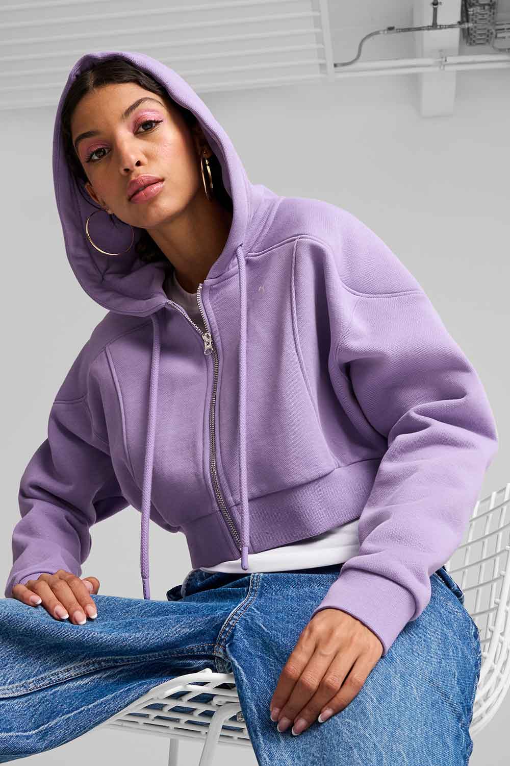 Puma-THE FAST RACE FZ Hoodie Lavender Alert-Sweatshirts & Hoodies-2-milagron.live