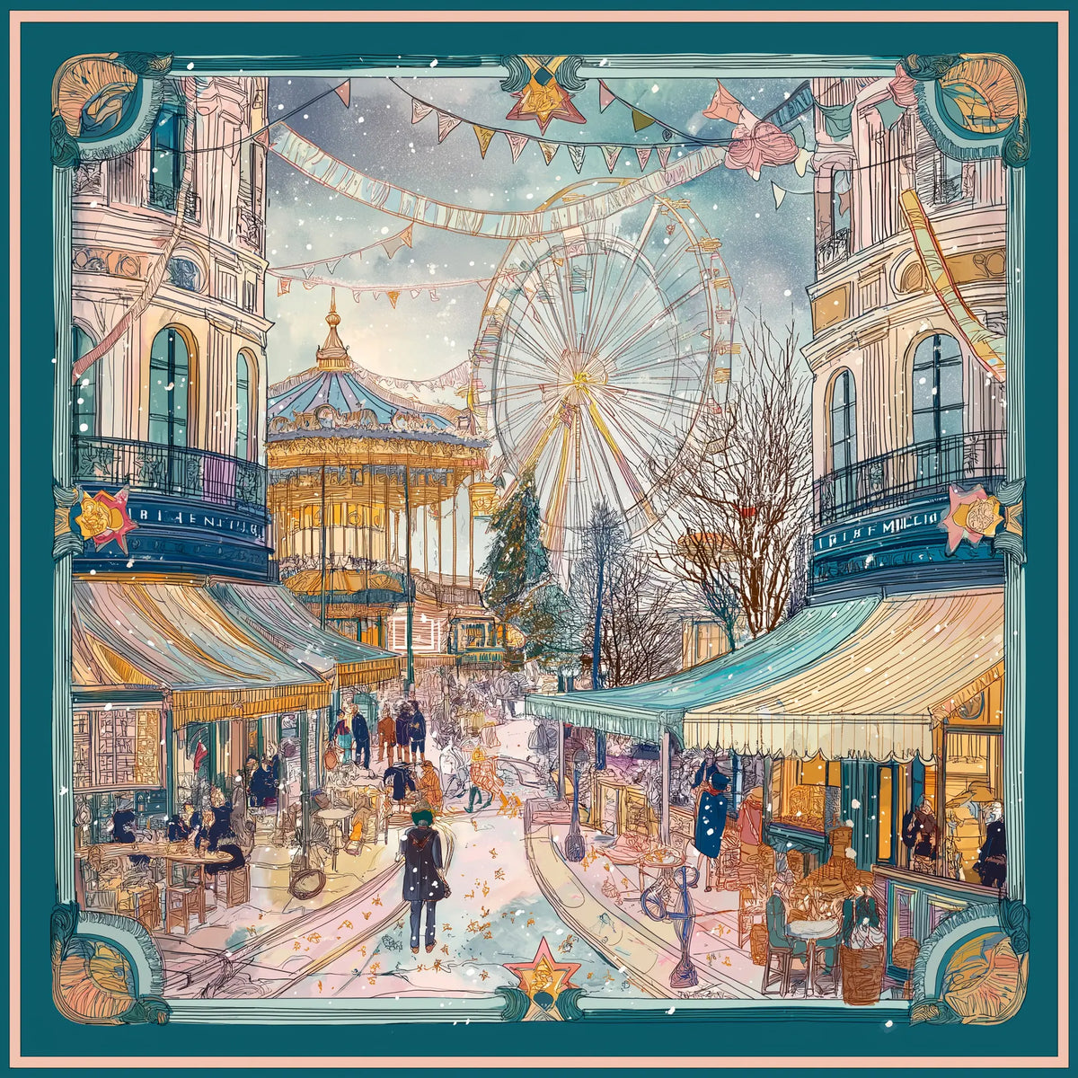 Pure Paris-Le Carrousel Magique İpek Fular-Şal & Fular-1-milagron.live
