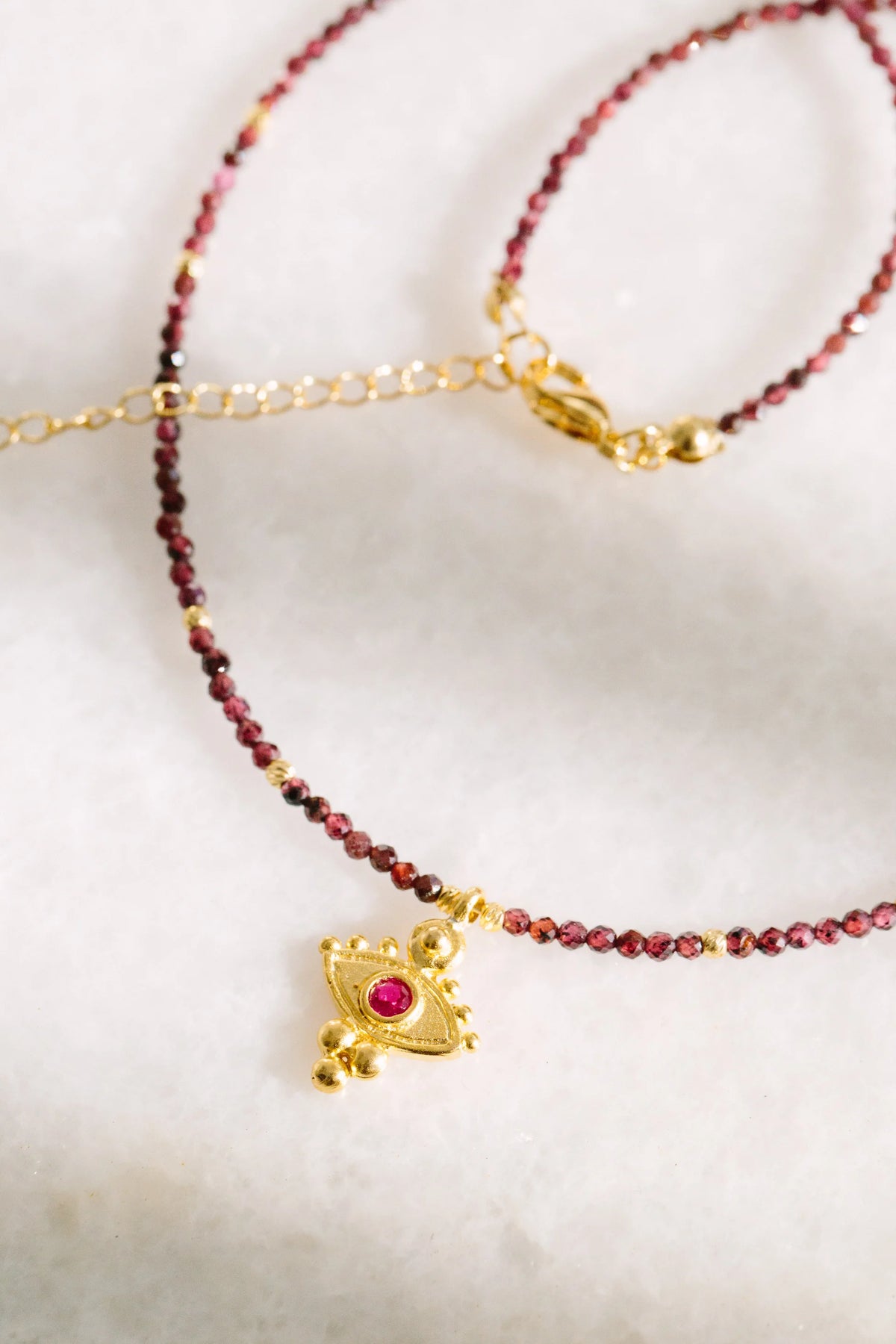 Lumina Lal Taşı Ve Yakut Kolye - Ruby Red