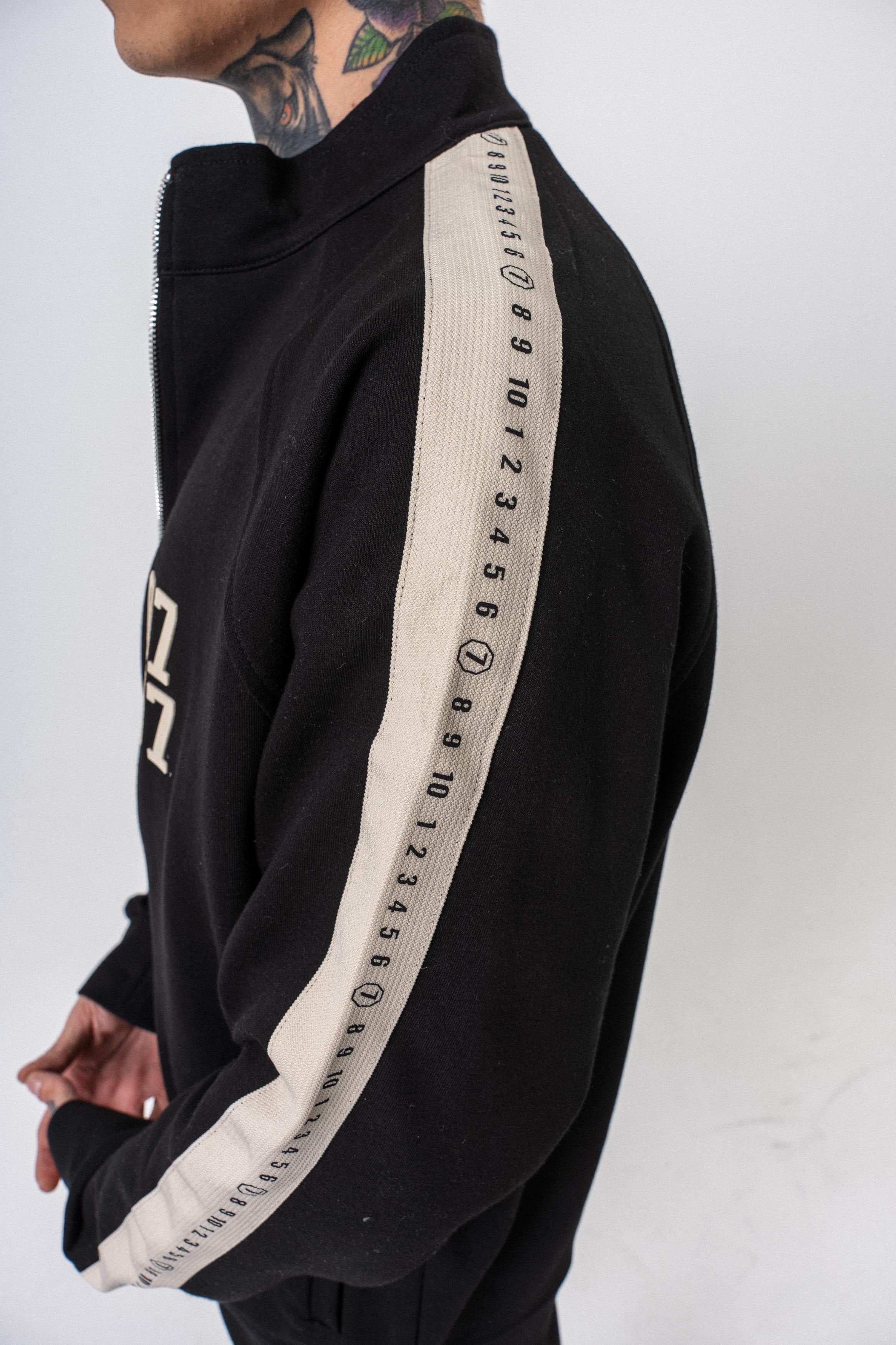 Erkek 7 Şerit Detaylı Dik Yaka Doubleface Zip Oversize Sweatshirt Siyah