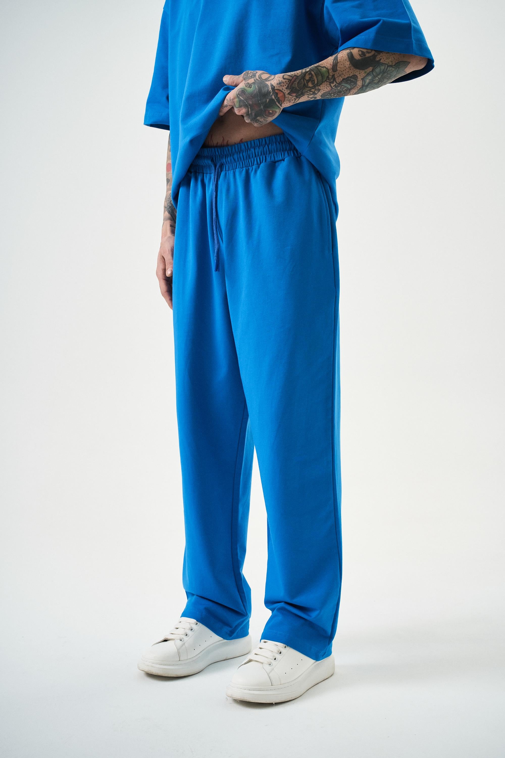 Erkek Basic Baggy Eşofman Altı Mavi