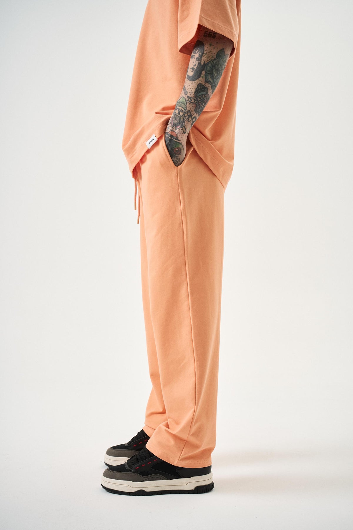 Erkek Basic Baggy Eşofman Altı Şeftali