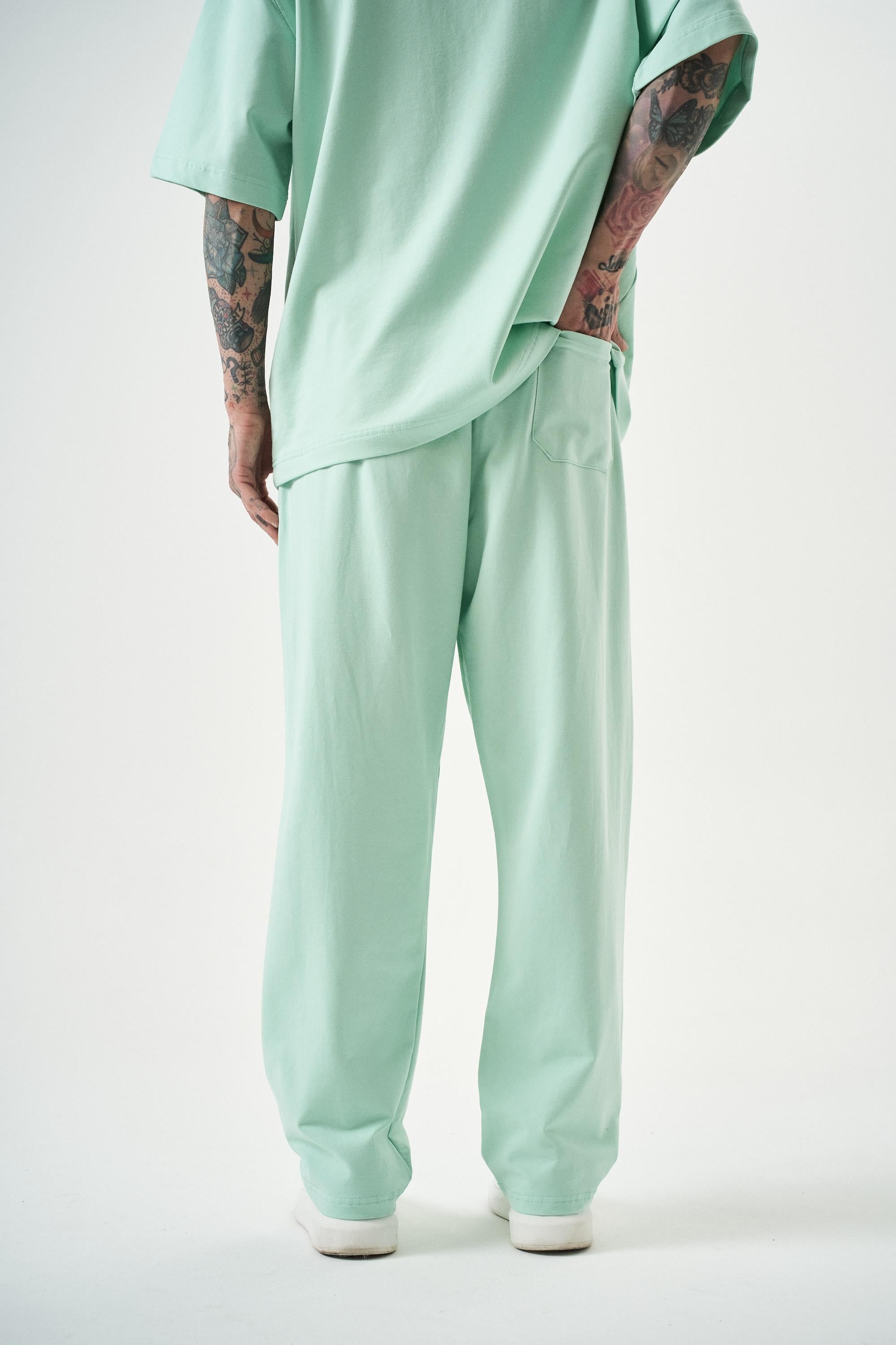 Erkek Basic Baggy Eşofman Altı Su Yeşili