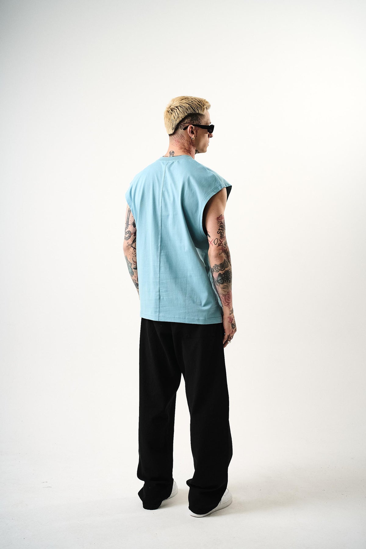 Erkek Basic Tank Top Atlet Bebe Mavi
