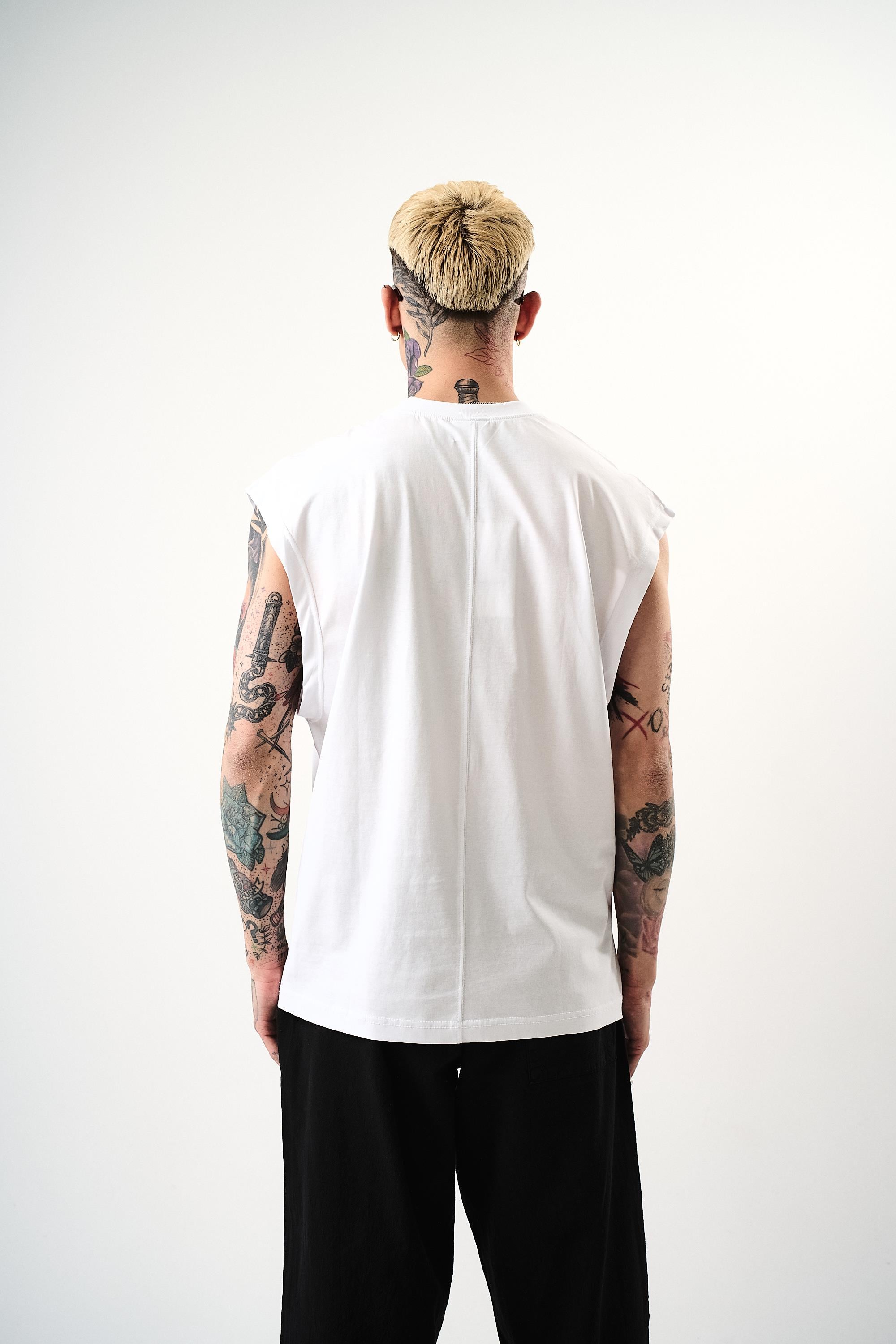 Erkek Basic Tank Top Atlet Beyaz