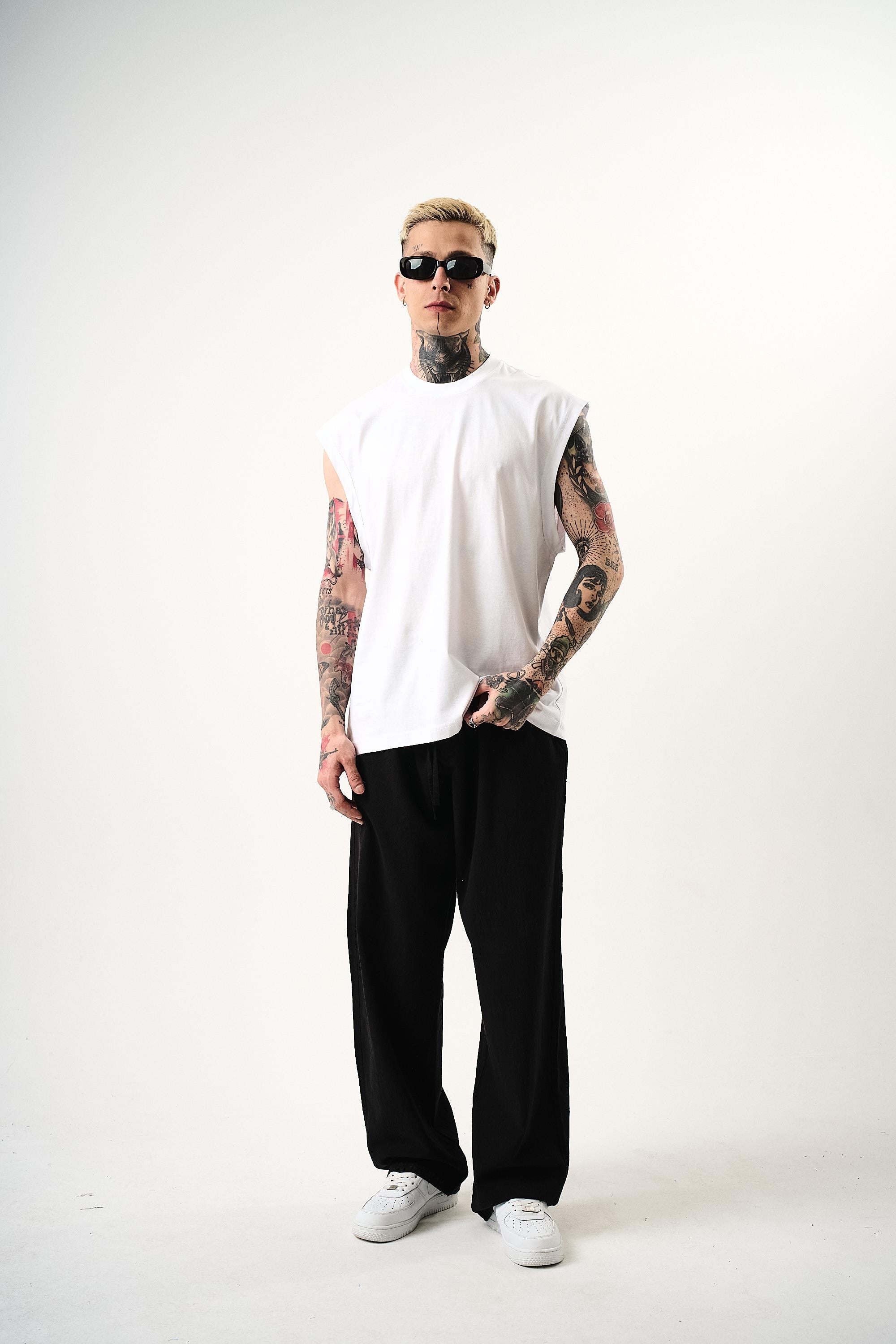 Erkek Basic Tank Top Atlet Beyaz