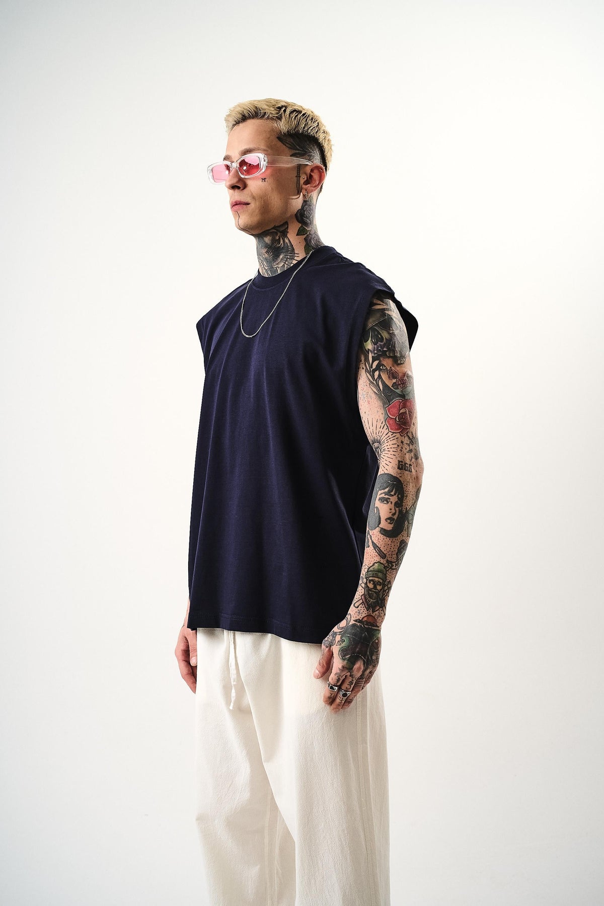 Erkek Basic Tank Top Atlet İNdigo