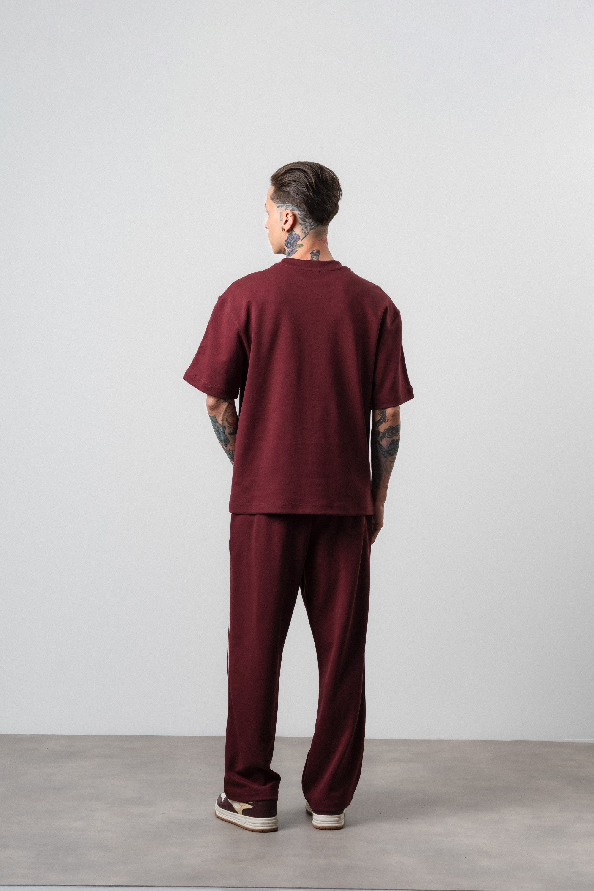 Erkek 07 Şerit Detaylı Regular Fit Eşofman Takımı Bordo