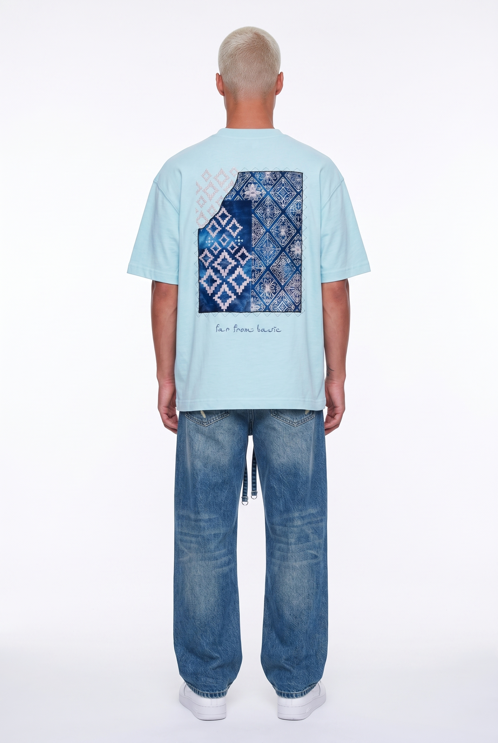 Erkek Ffb Nakış Detaylı Oversize T-Shirt Bebe Mavi