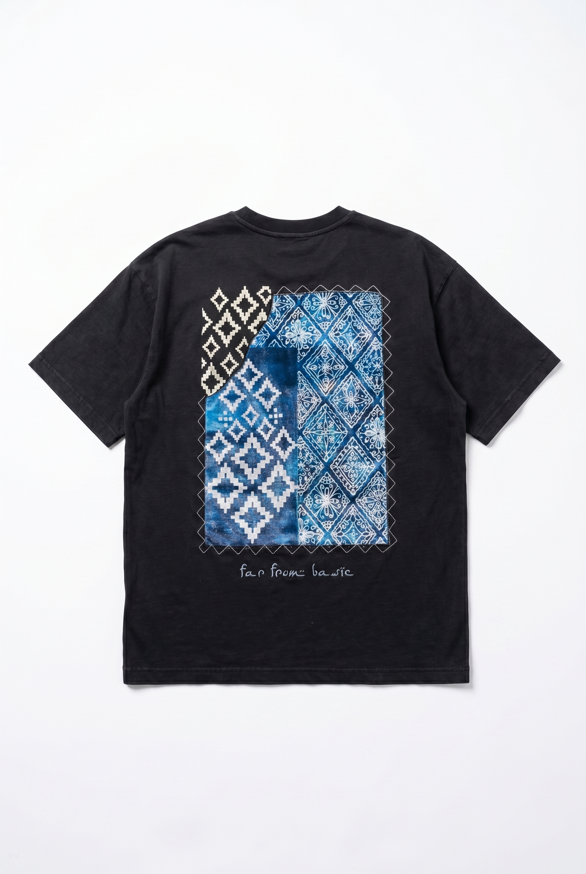 Erkek Ffb Nakış Detaylı Oversize T-Shirt Siyah