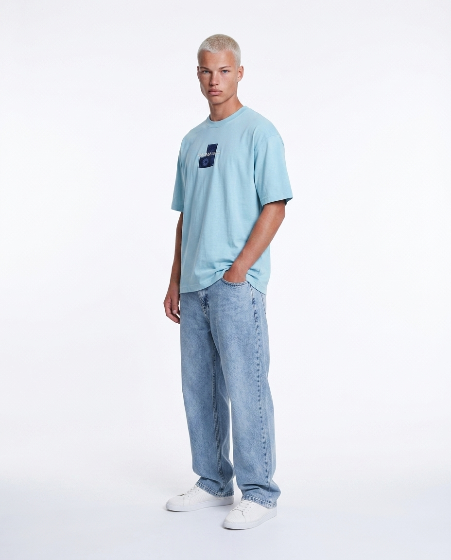 Erkek Ffb Patch Oversize T-Shirt Bebe Mavi