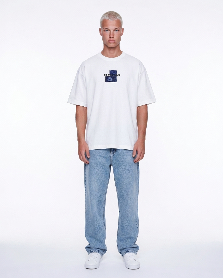 Erkek Ffb Patch Oversize T-Shirt Ekru