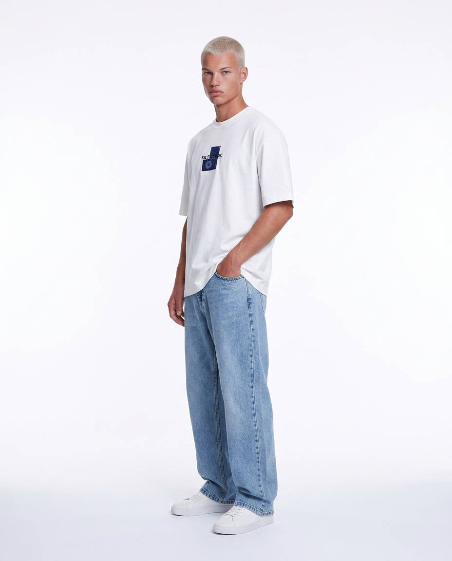 Erkek Ffb Patch Oversize T-Shirt Ekru