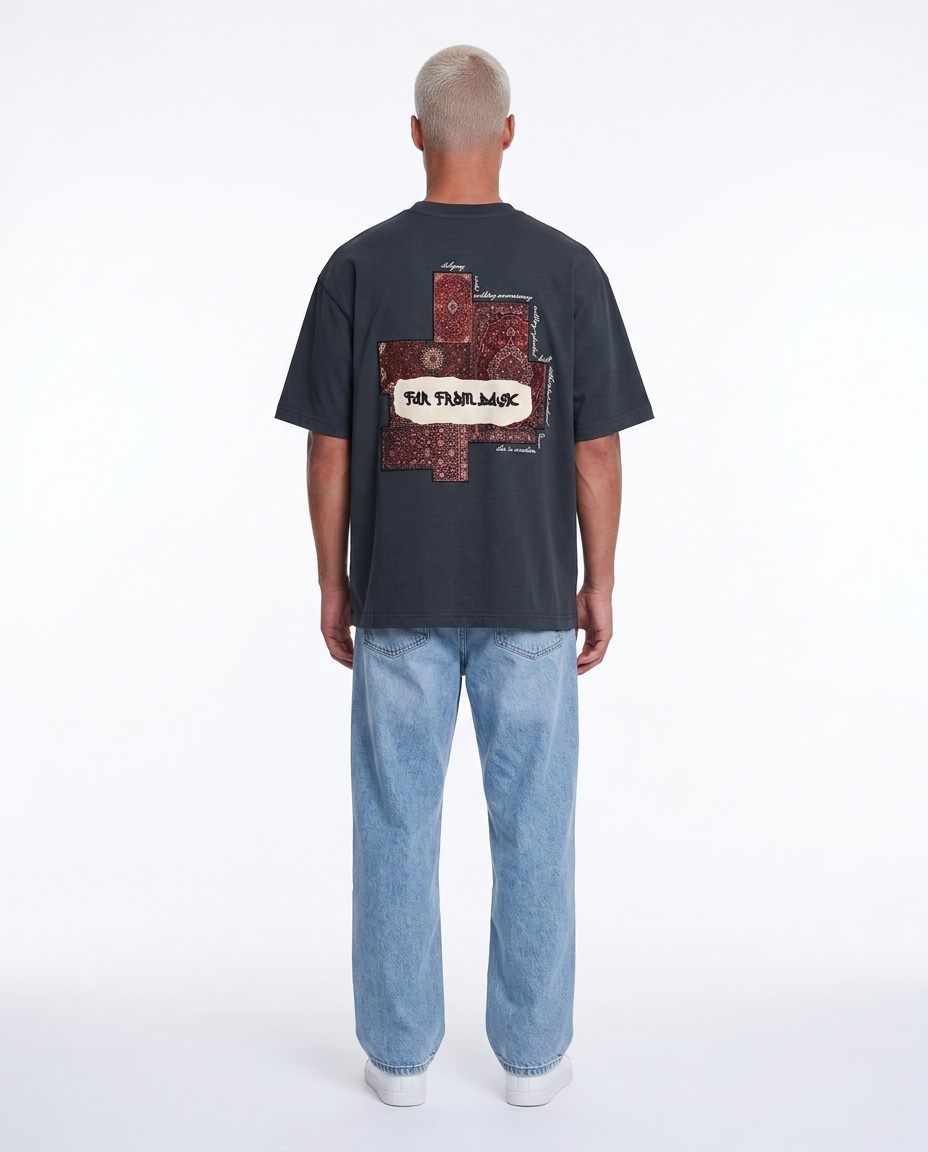 Erkek Ffb Patch Oversize T-Shirt Füme