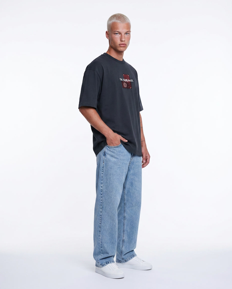Erkek Ffb Patch Oversize T-Shirt Füme