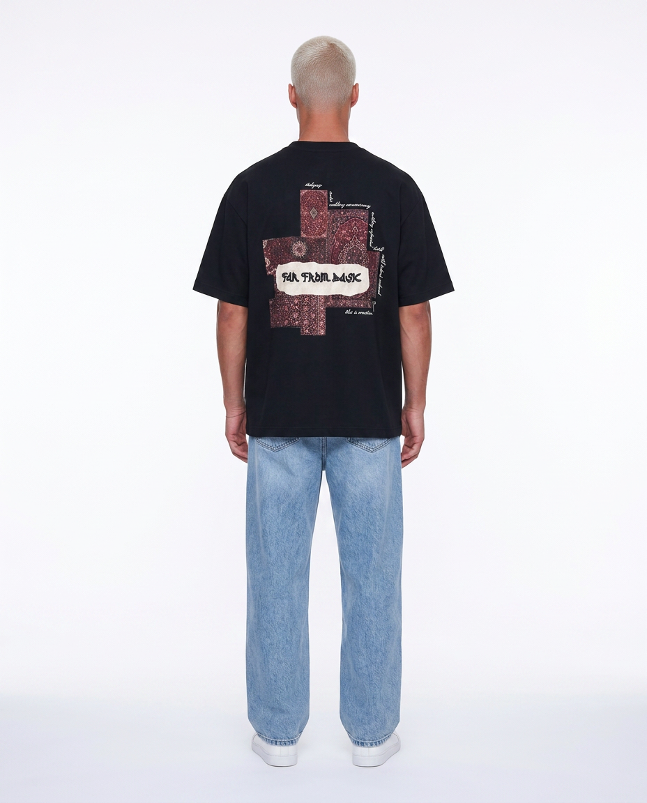 Erkek Ffb Patch Oversize T-Shirt Siyah