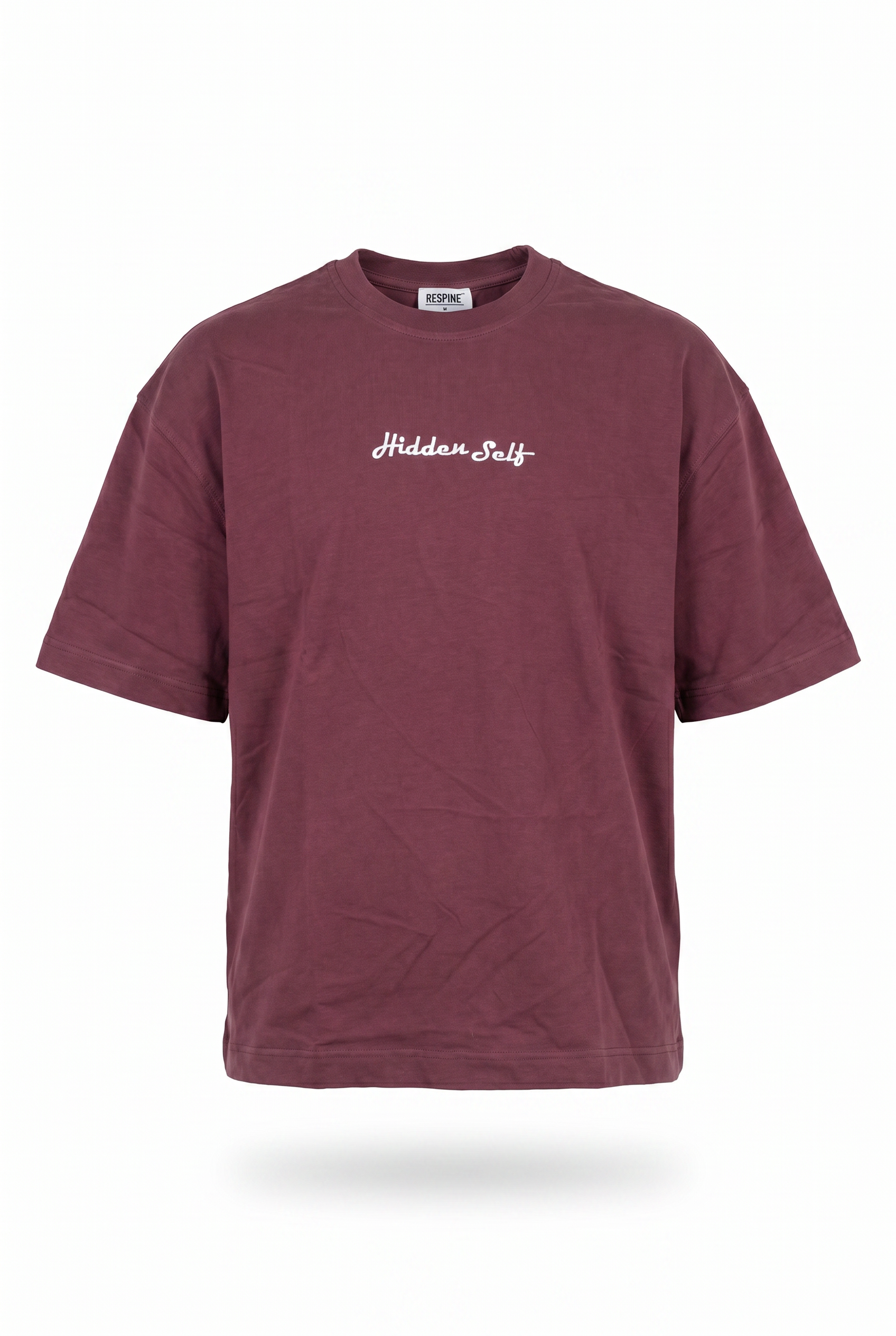 Erkek Hidden Self Baskılı Oversize T-Shirt Bordo
