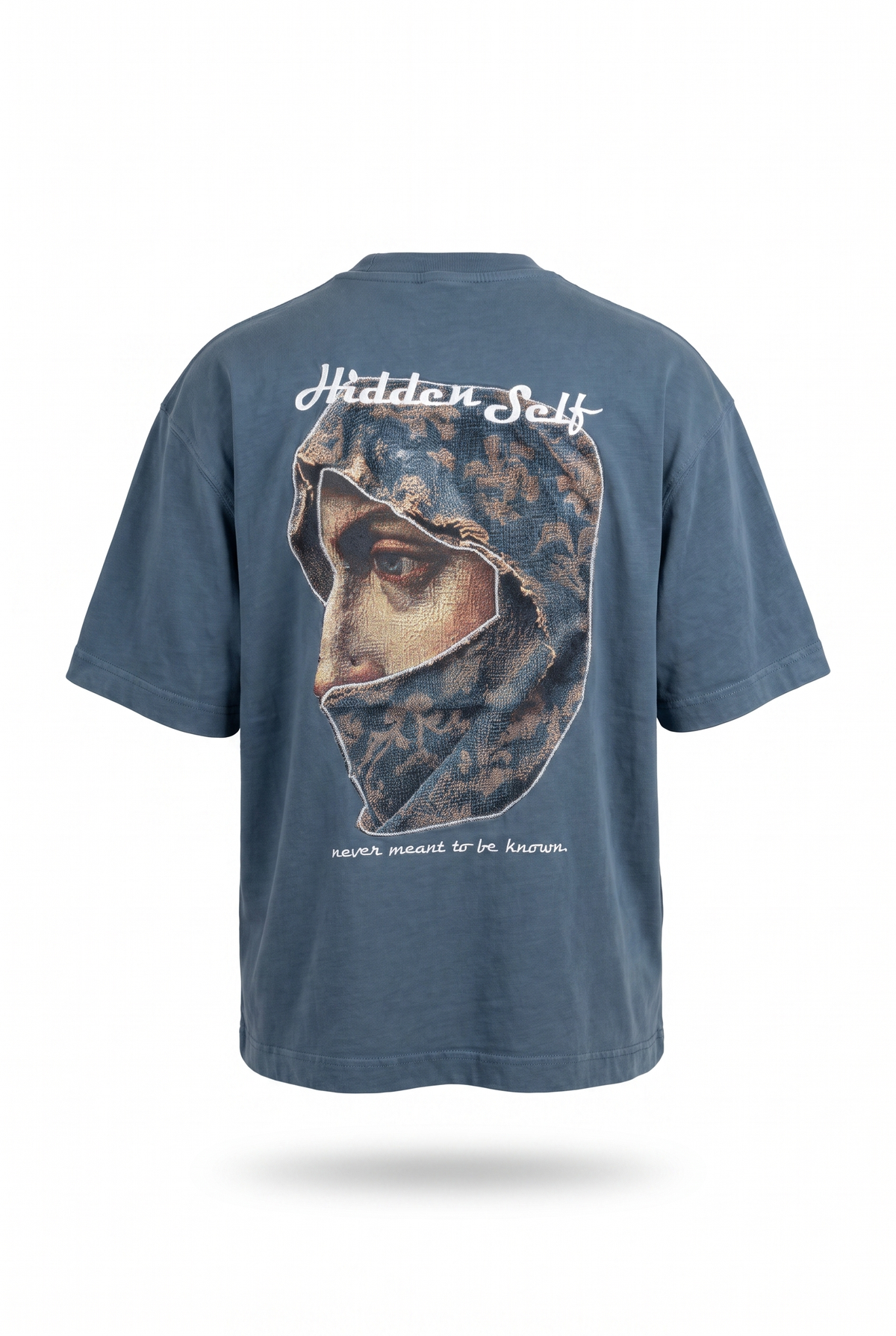 Erkek Hidden Self Baskılı Oversize T-Shirt Petrol