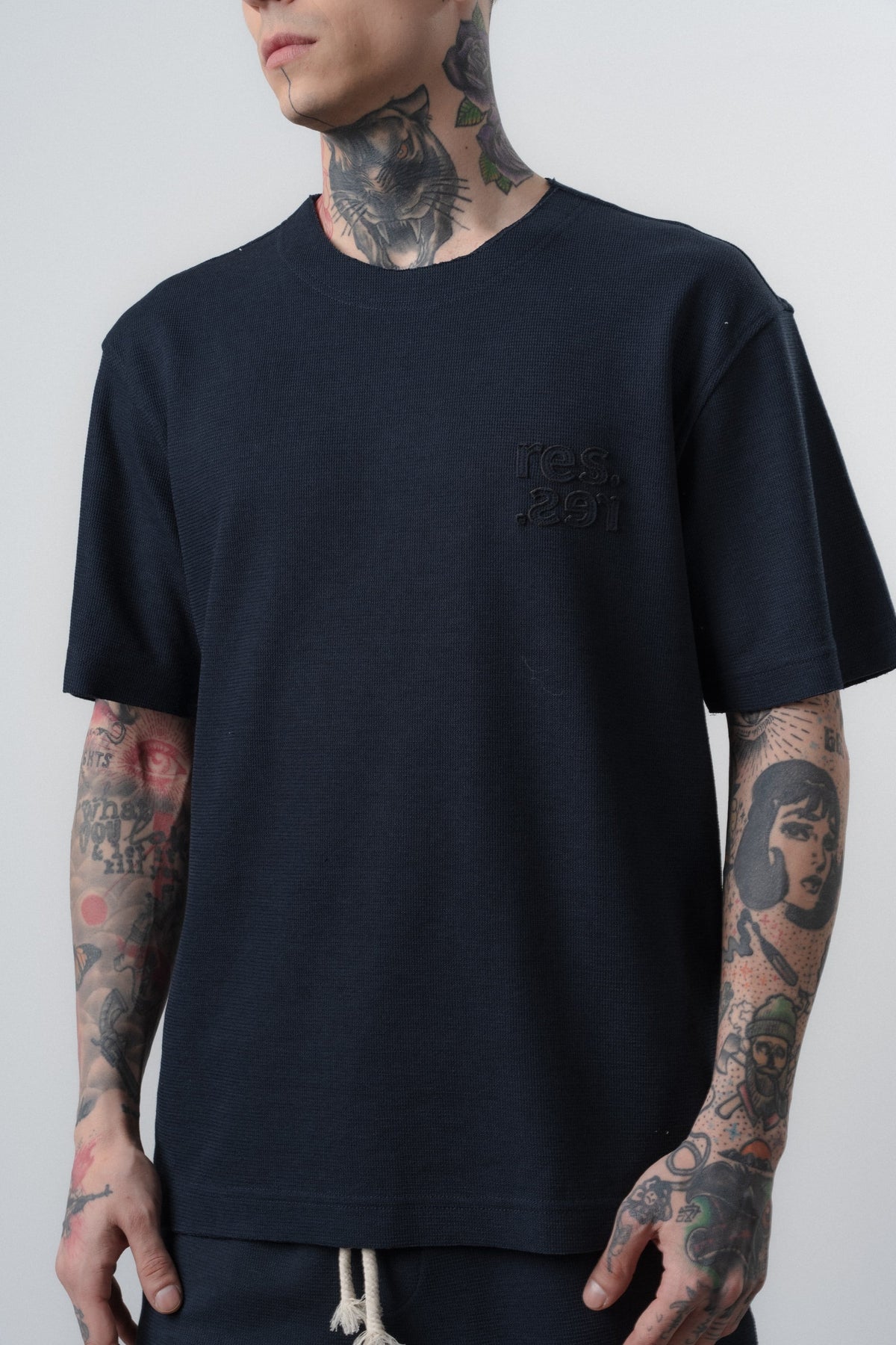 Erkek Pis Dikişli Regular Fit T-Shirt Şort Takım Lacivert