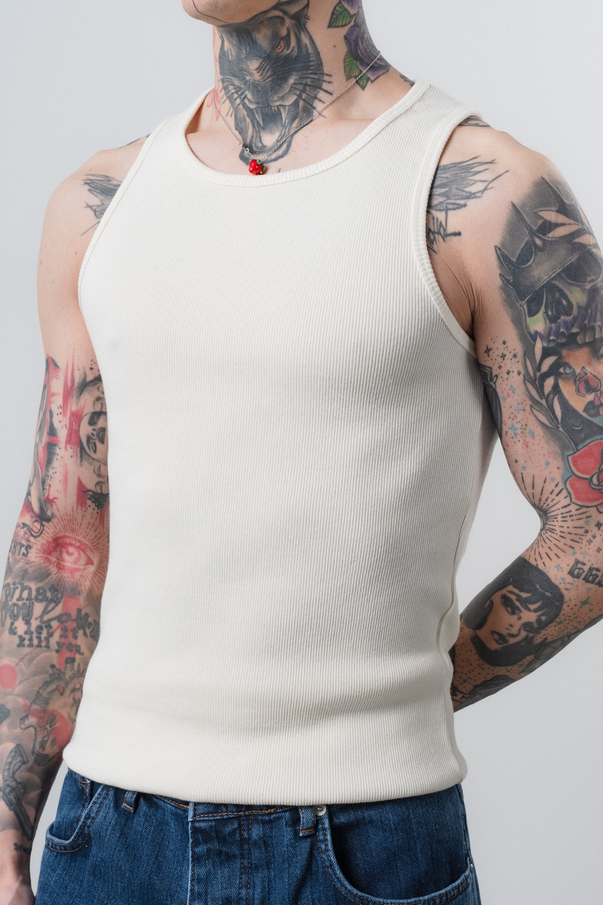 Erkek Tank Top Atlet Ekru