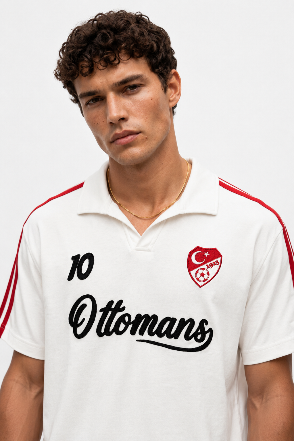 Erkek Türkiye Retro Forma T-Shirt Ekru