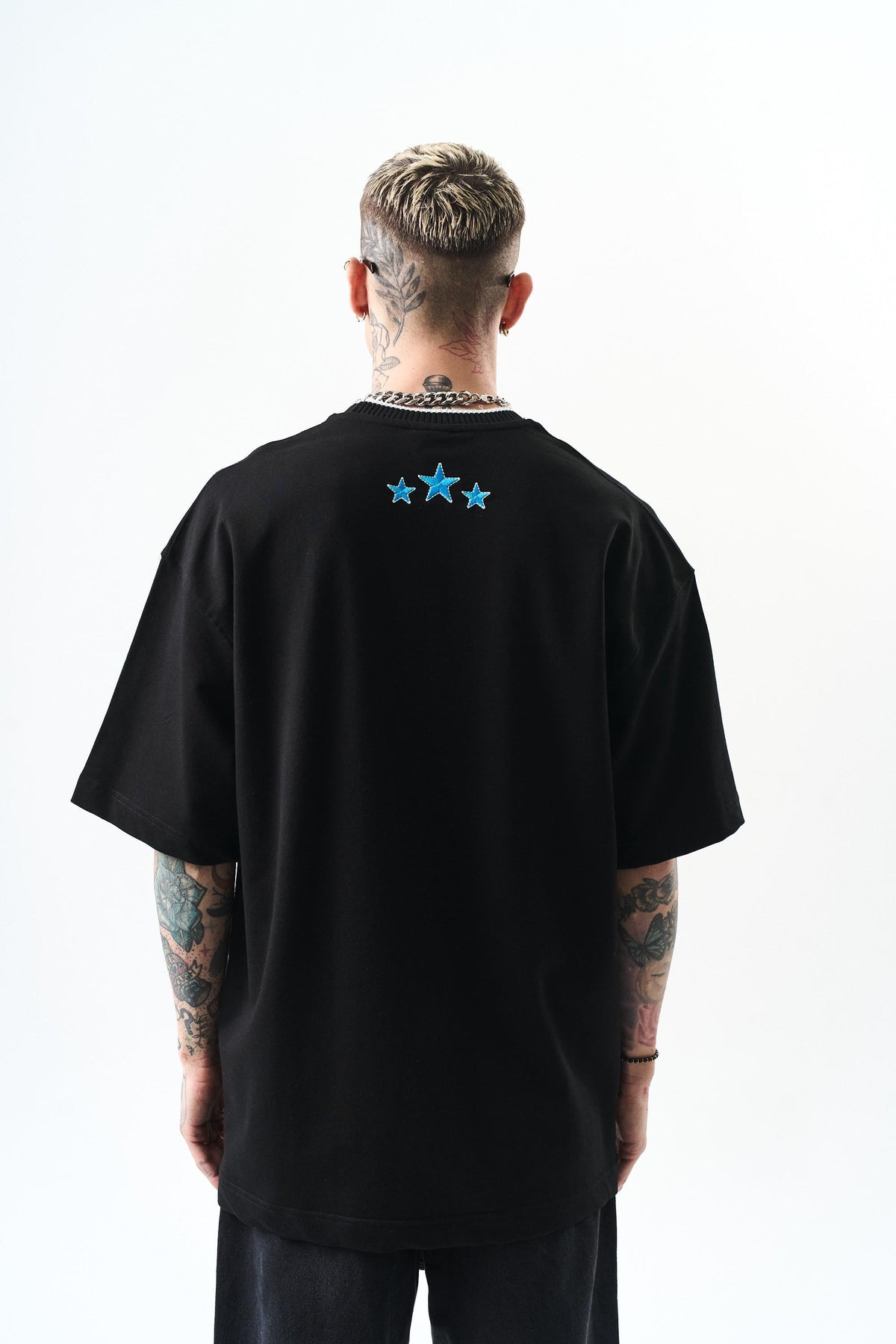 Erkek Unfortunately Baskılı Oversize T-Shirt Siyah
