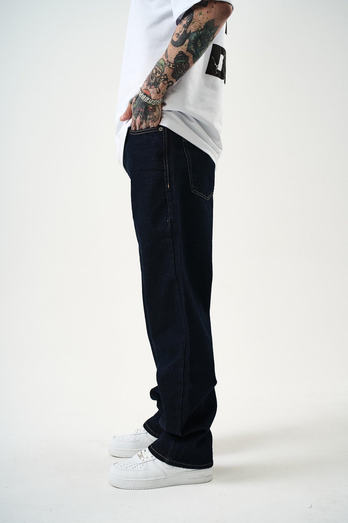 Erkek Washed Baggy Pantolon Lacivert