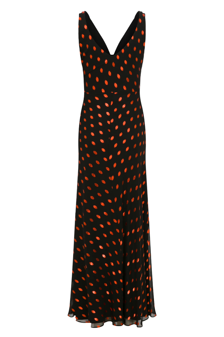 Roccie-Elsie Draped Chiffon Maxi Dress-Elbise-2-milagron.live