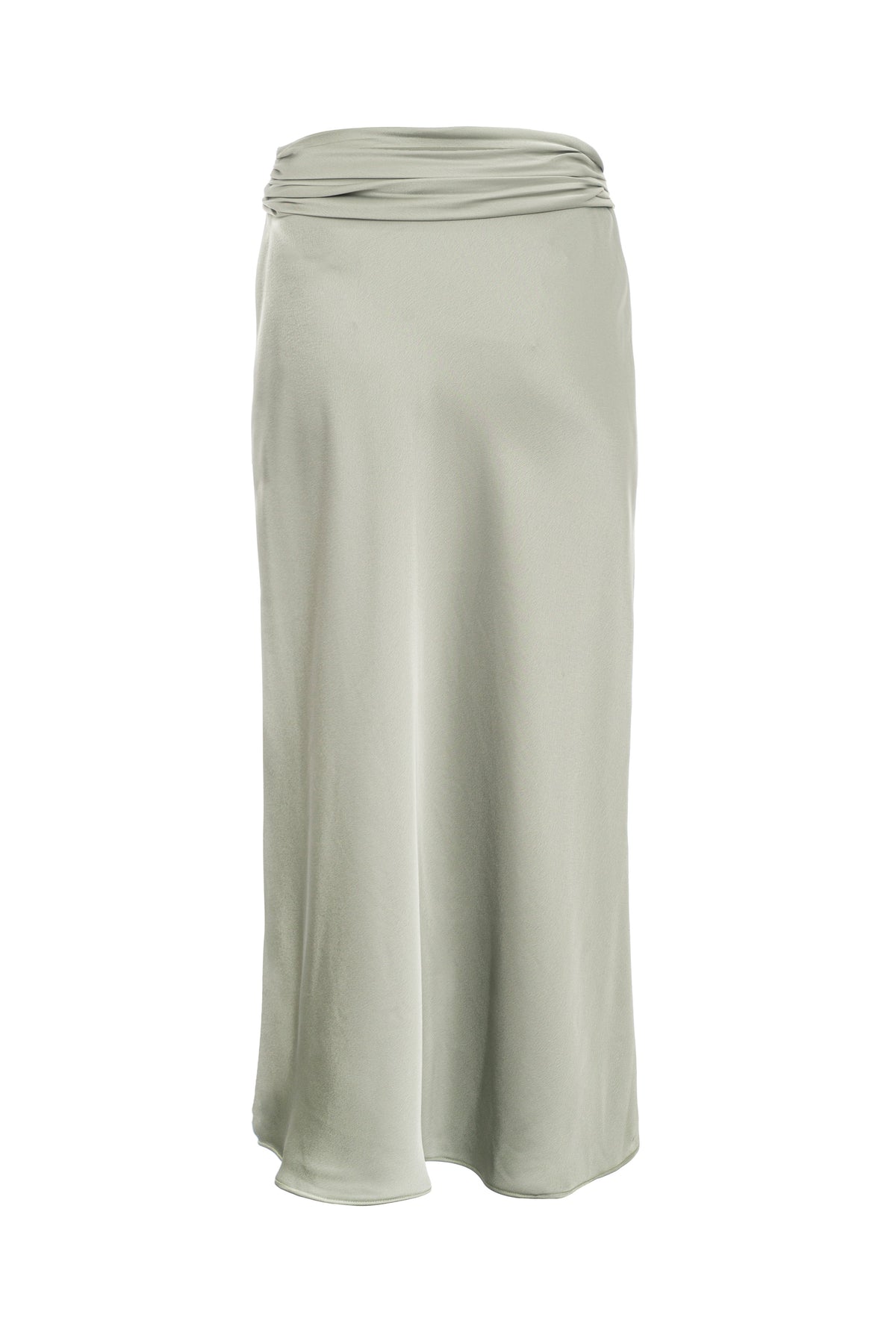 Roccie-Luna Draped Satin Midi Skirt-Etek-2-milagron.live