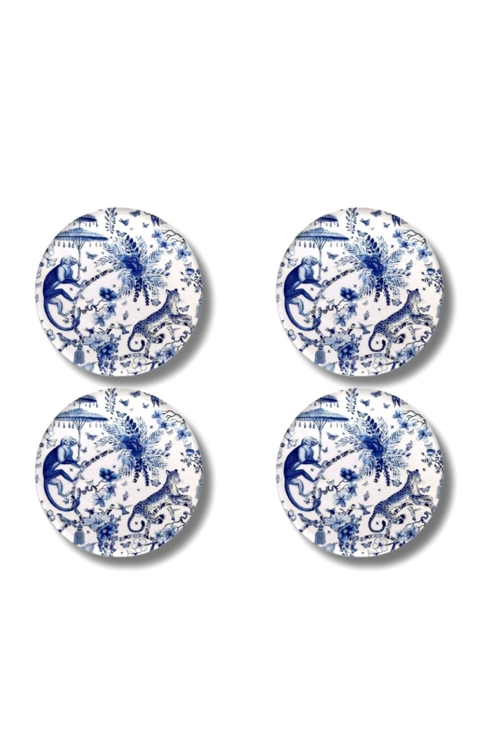 Rooms Design Studio-Bleu Blanc Collection Bardak Altlığı 4'lü Set-Bardak Altlığı-3-milagron.live
