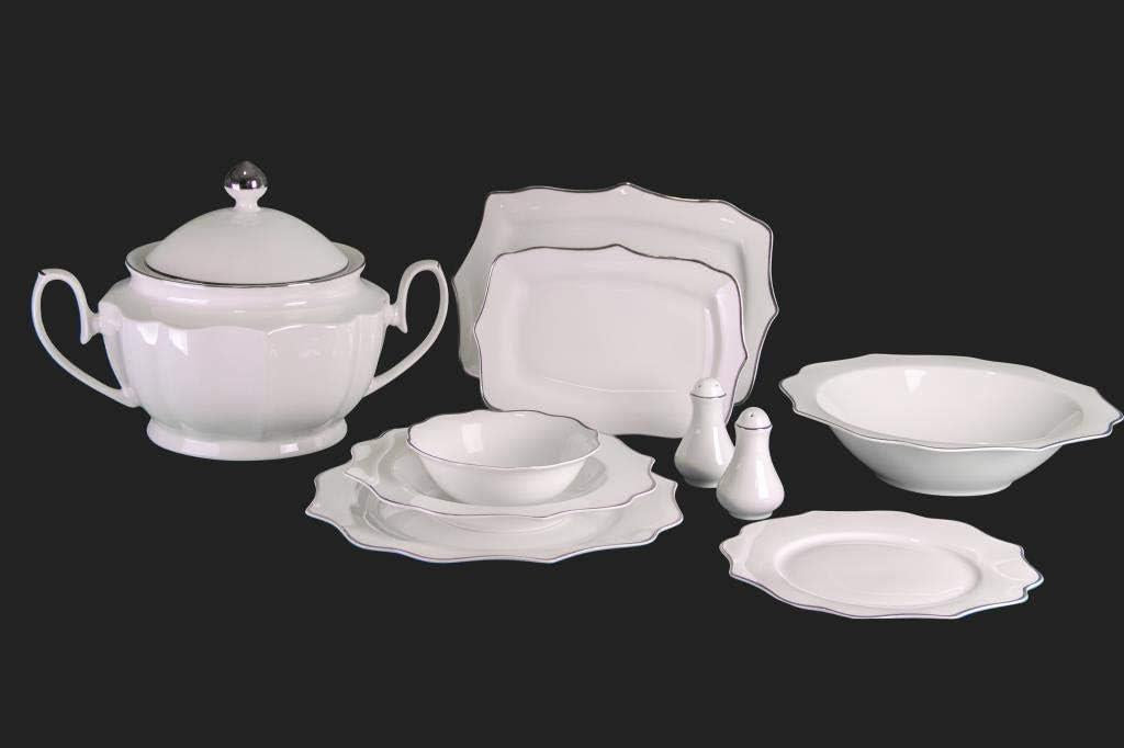 Royal London Diana Silver 60 Parça Porselen Yemek Takımı RL01-110