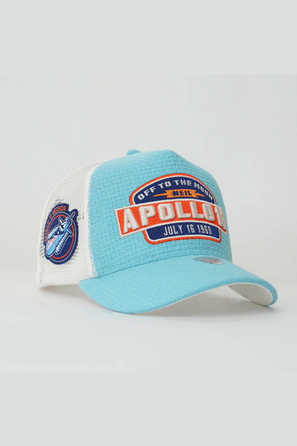 RustandRich-Trucker Şapka Space Collection Apollo Mavi Unisex-Şapka-3-milagron.live