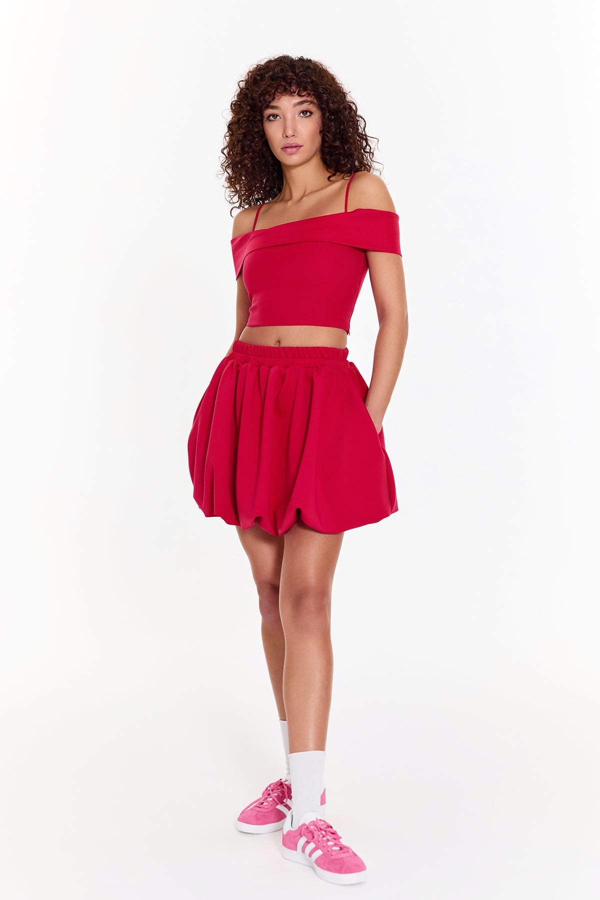SBNM-Pink Off Shoulder Top-Top-5-milagron.live