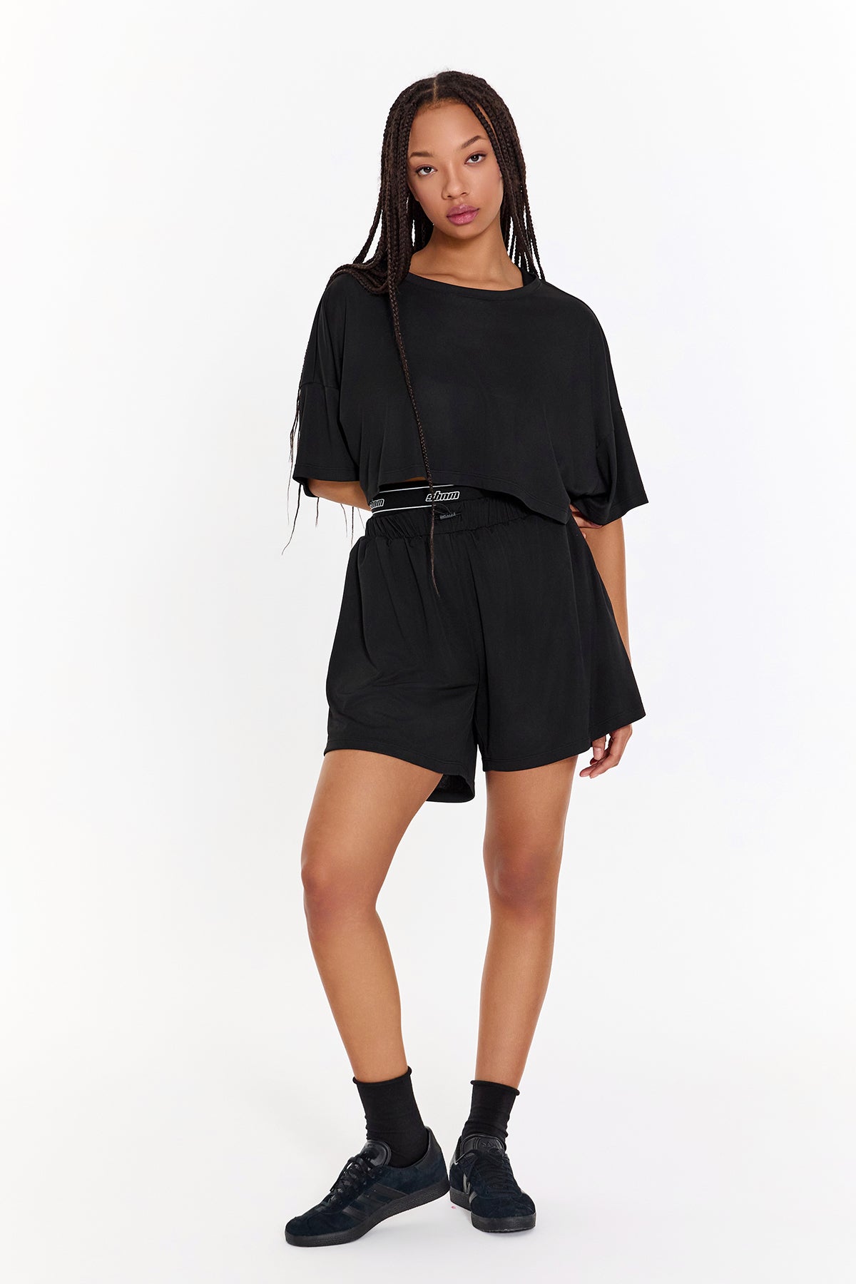 SBNM-Pull On Yoga Tee In Black-T-Shirts-6-milagron.live