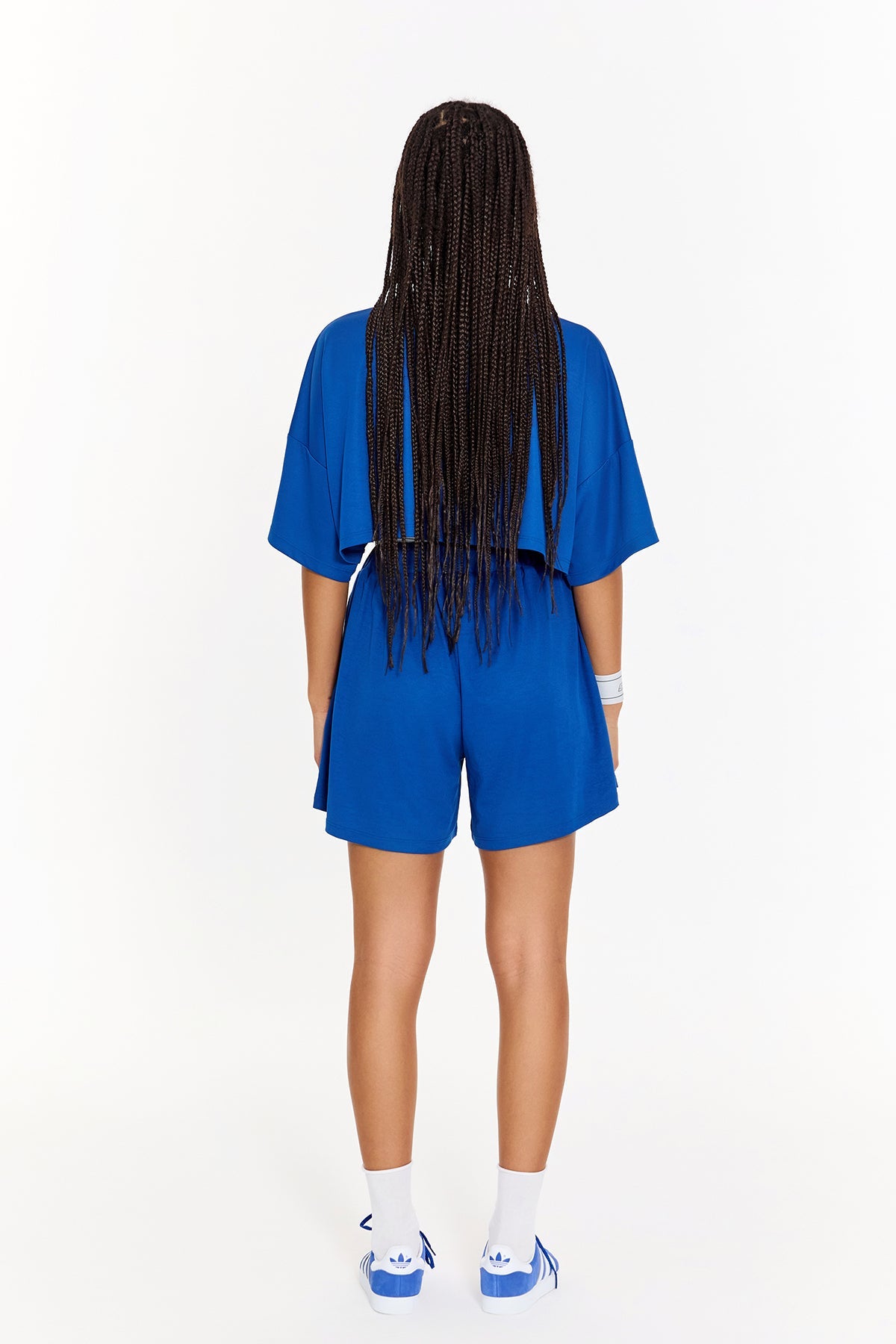 SBNM-Pull On Yoga Tee In Blue-T-Shirts-4-milagron.live