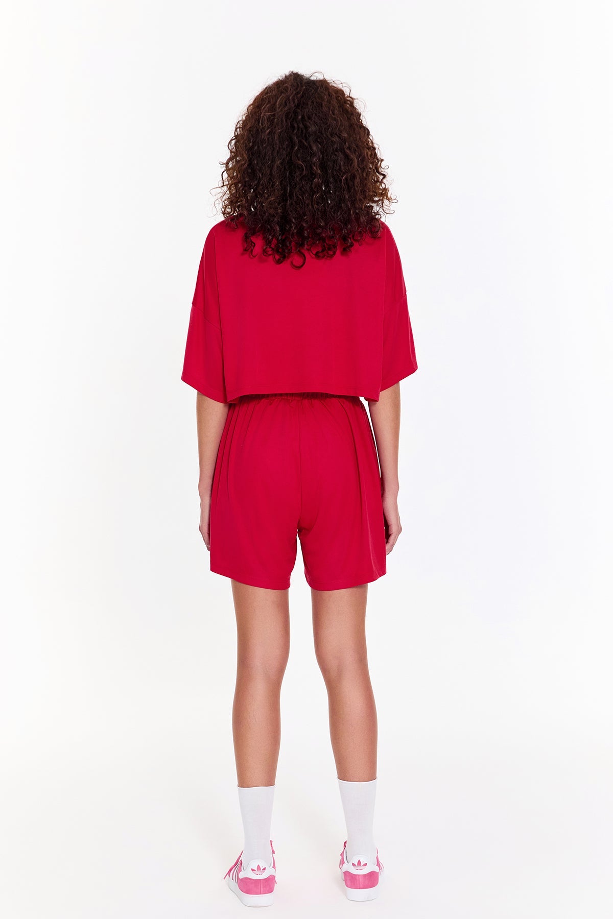 SBNM-Pull On Yoga Tee In Pink-T-Shirts-3-milagron.live