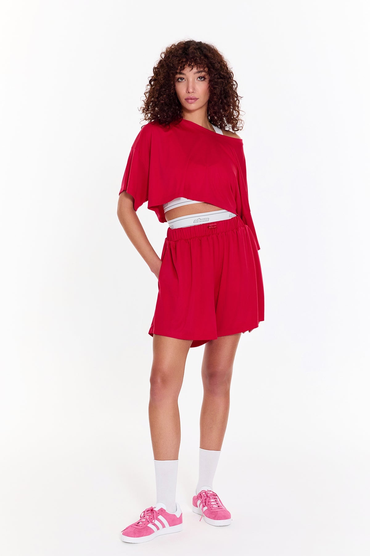 SBNM-Pull On Yoga Tee In Pink-T-Shirts-5-milagron.live