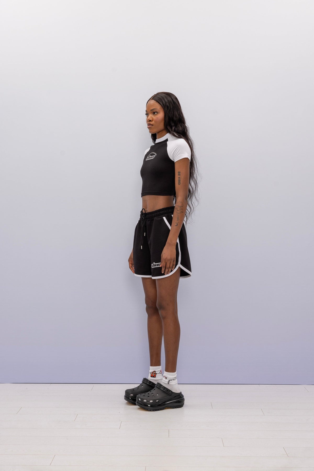 SBNM-'' Ying Yang '' Crop Baby Tee-T-Shirts-2-milagron.live