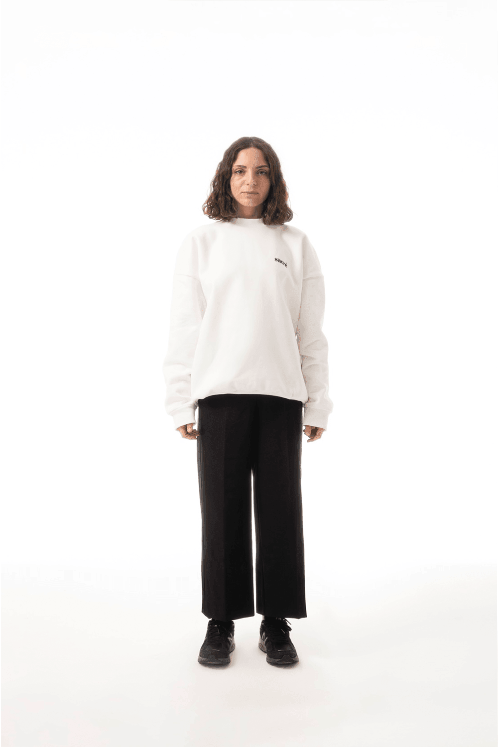 Sacré-Solid White Sweatshirt-Sweatshirts & Hoodies-1-milagron.live